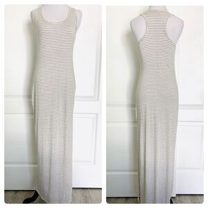 PRETTY YOUNG THING Jersey Striped Maxi Dress Summer Stretch Racerback Casual M
